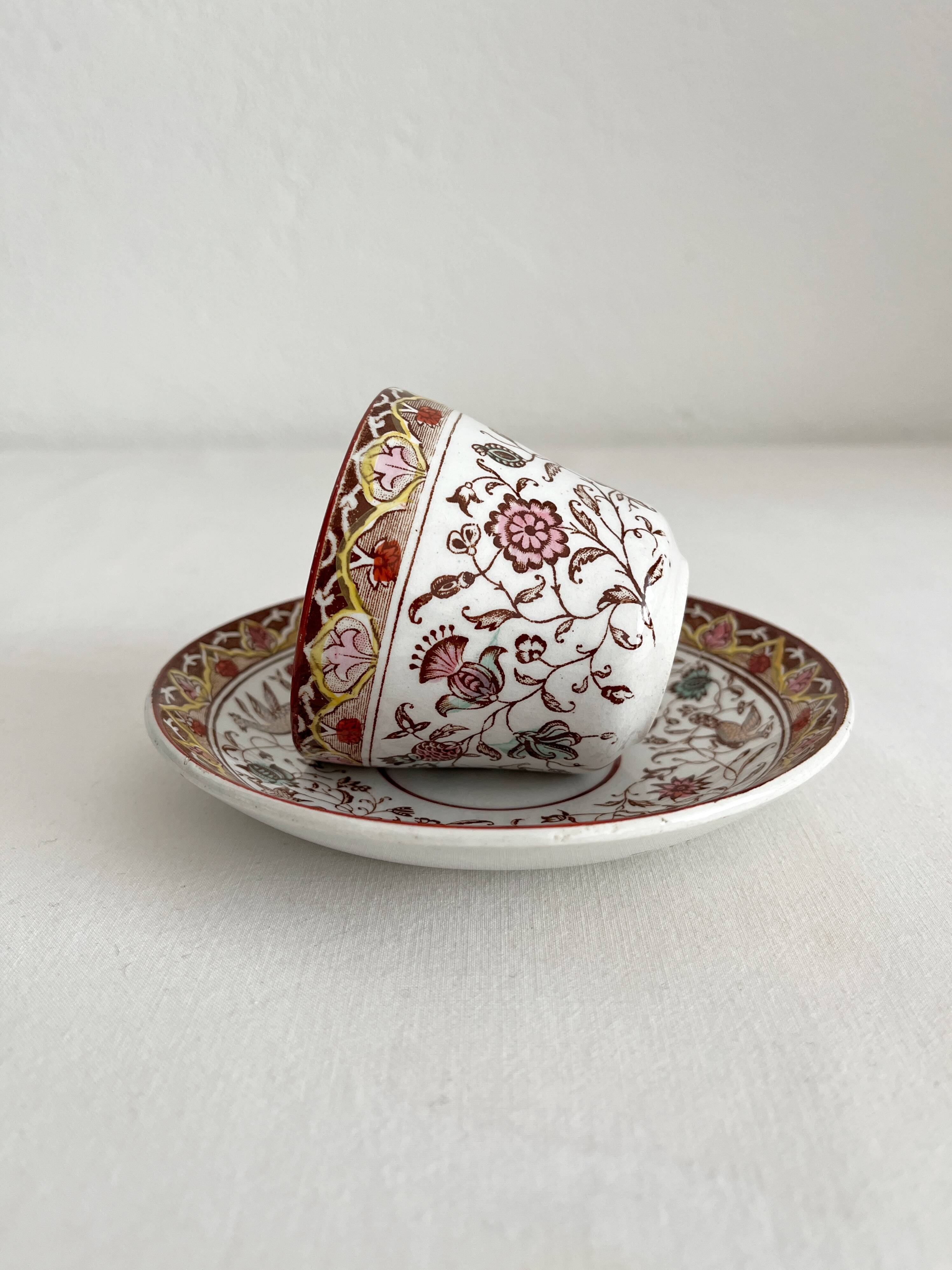 Choisy le Roi polychrome ironstone coffee cup