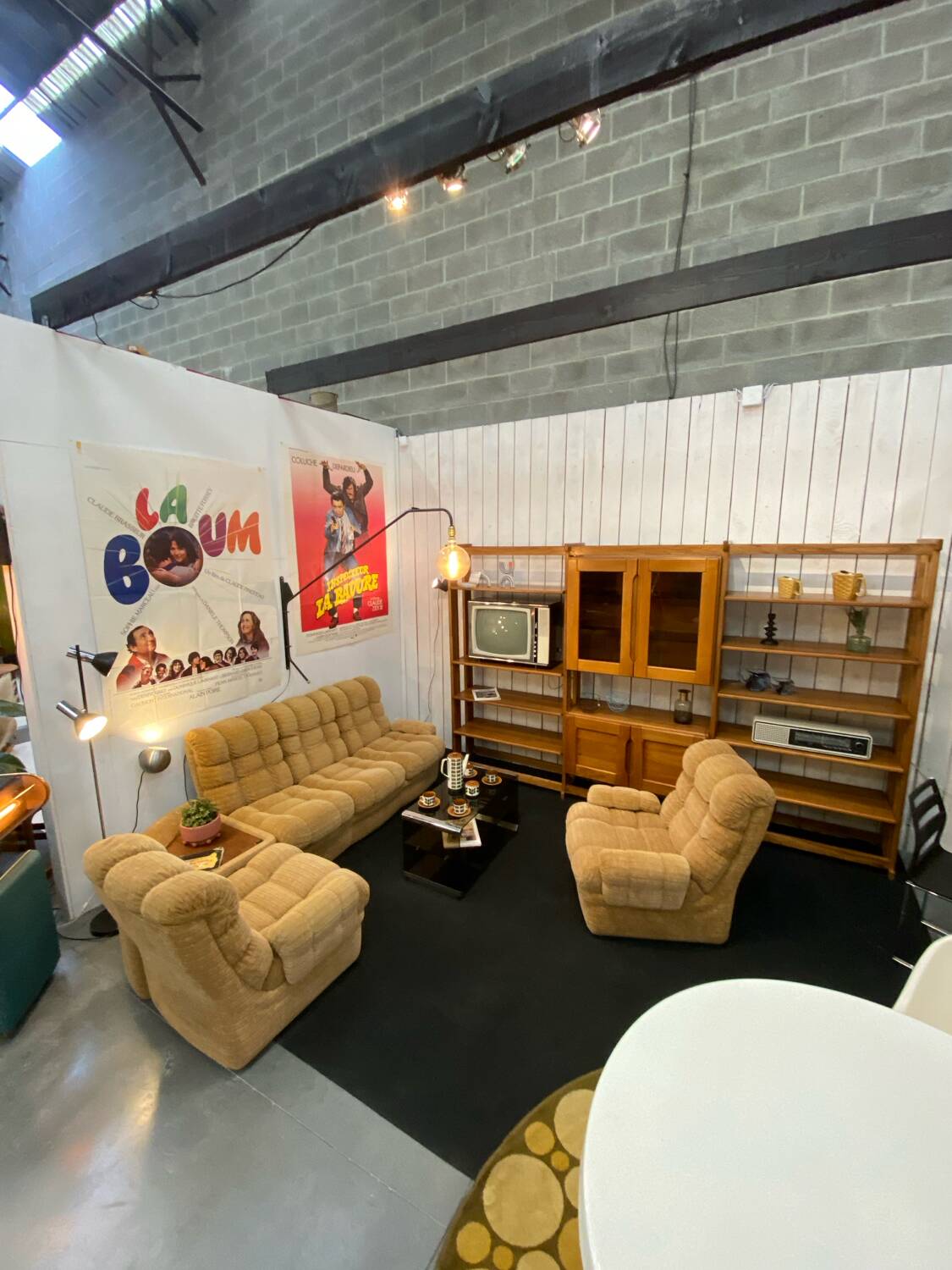 Salon modulable vintage en tissu