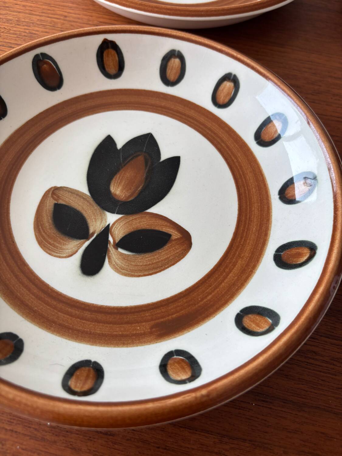 Lot of vintage Boch La Louviere soup plates from 1970, Kimono model - ann