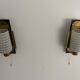 Mid-century pair of wall sconces in textured glass and brass, 1950s, Germany.