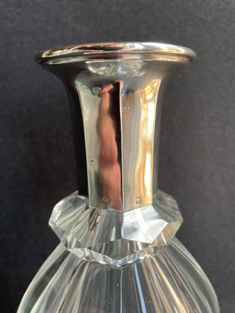 Large decanter - Louis Philippe - Strong crystal and silver