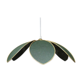 Suspension flower 6 petals in fir green linen