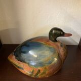 Ceramic duck sculpture signed jean marc bullot