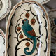 Dessert plates and serving dish, K&G Luneville, parakeet model.