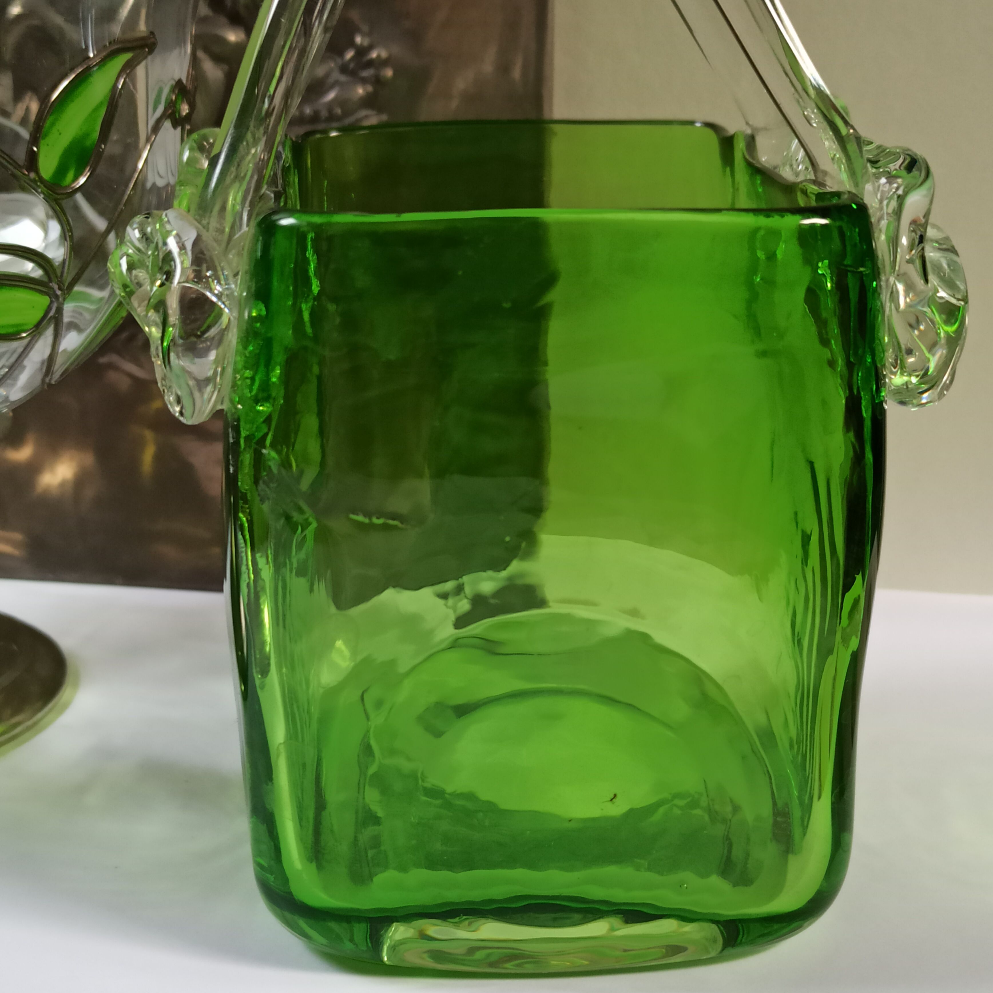 Blown glass bag vase