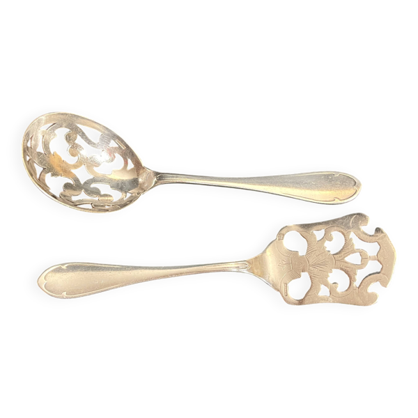 Arts de la table couverts confiserie métal argenté Ercuis début XXème
