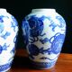 Pair of blue and white chinese vases