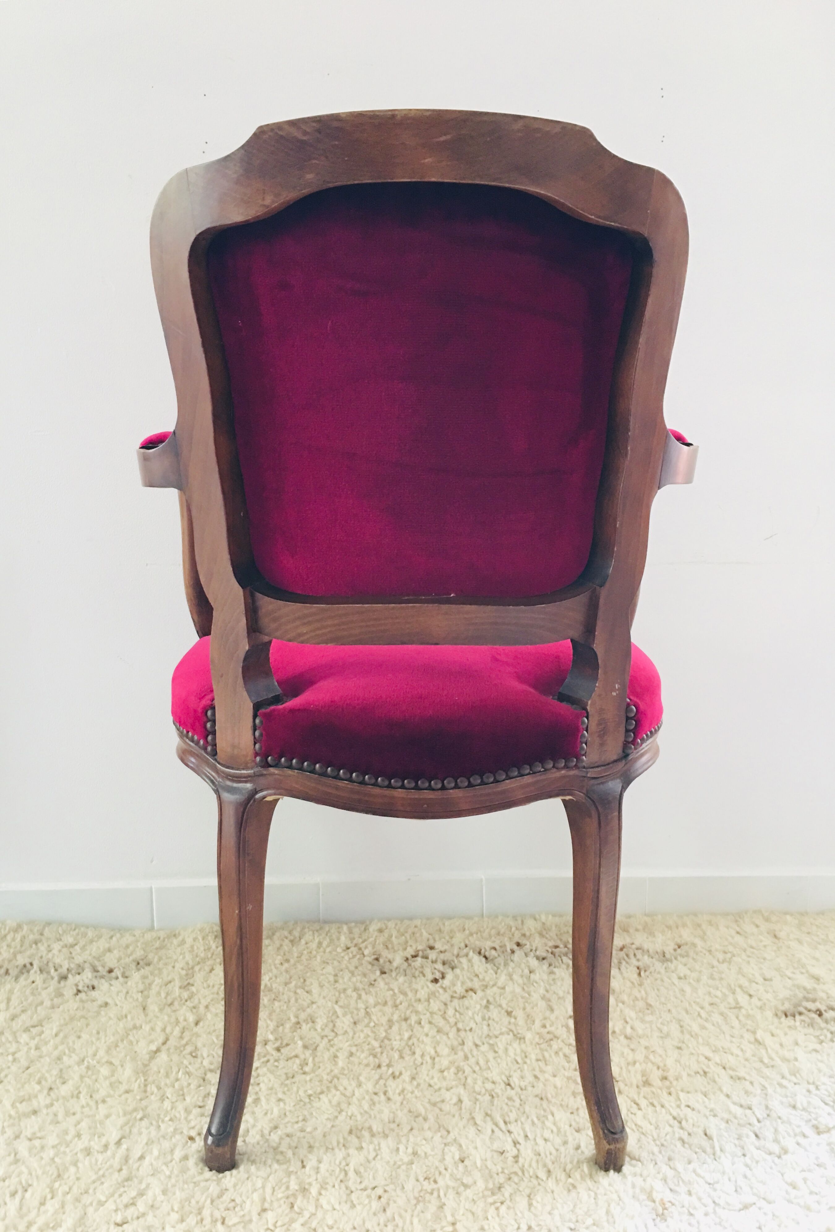 Burgundy pink velvet shepherdess