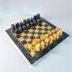 Vintage Italian genuine alabaster chess set with carved pieces, 1970