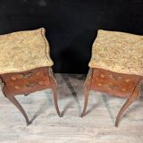 Pair of Louis XV Marquetry Bedside Tables