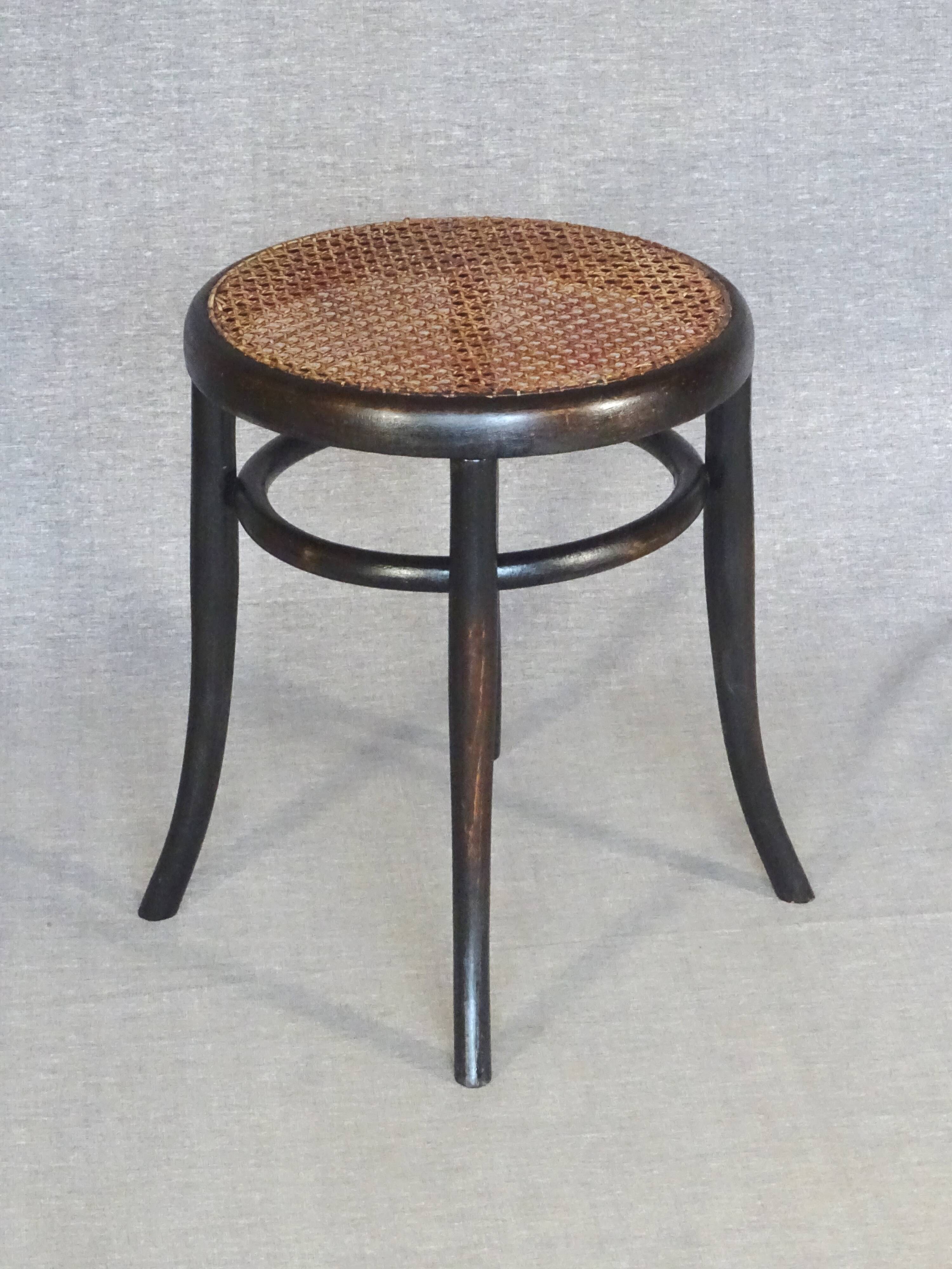 Tabouret bistrot en bois-courbé par LEBRUN, 1890, No Thonet