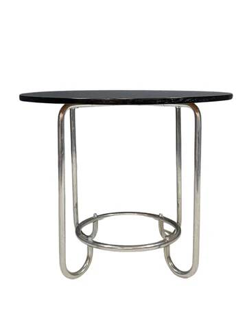 Table basse ronde Bauhaus par Robert Slezák, Tchécoslovaquie, années 1930