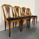 4 walnut burl wood chairs from the 1920s Art Nouveau period.