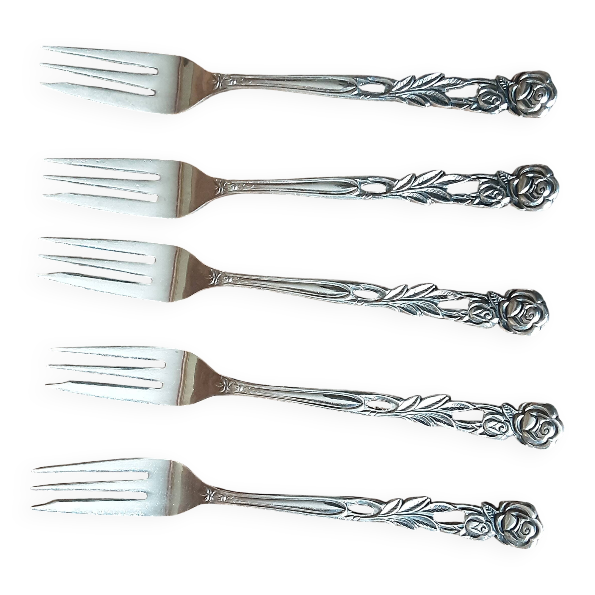 Set of 5 original metal forks