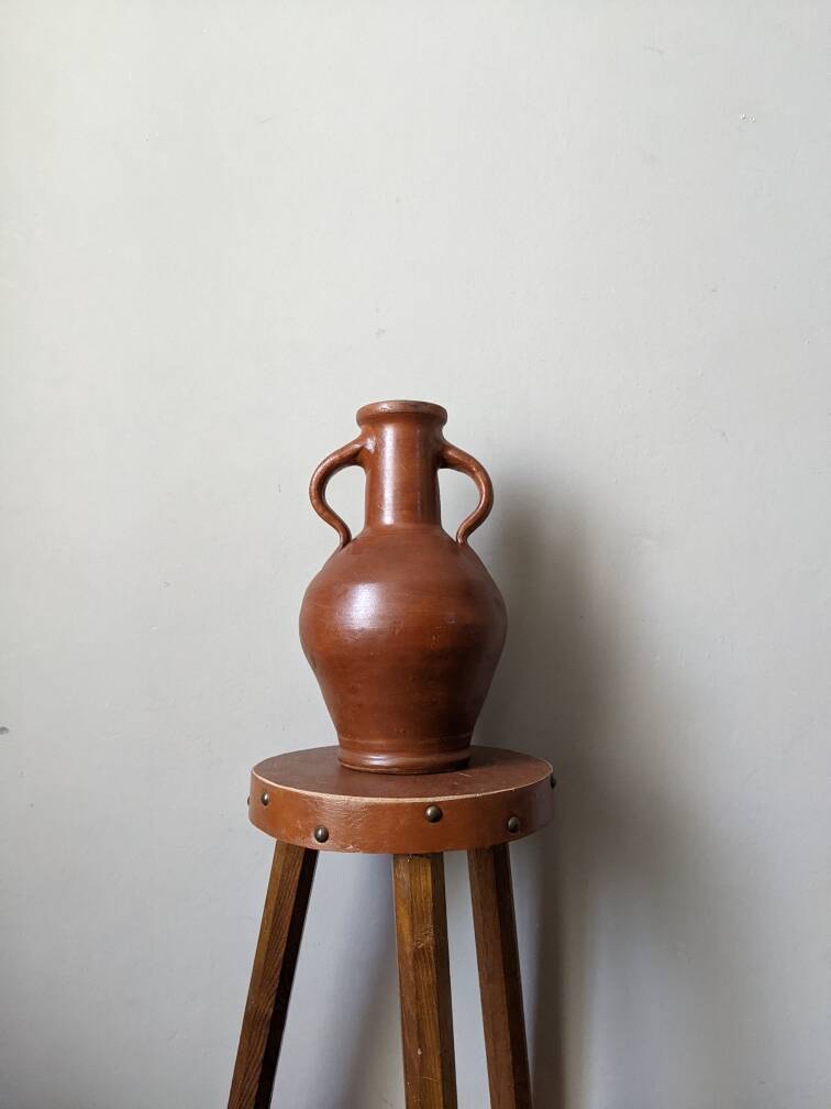 Terracotta jar vase ears decoration countryside handmade pottery