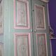 19th century painted wooden bedroom wardrobe