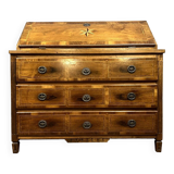 Louis XVI period chest of drawers in burr walnut with plum wood marquetry on all sides