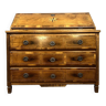 Louis XVI period scribanne chest of drawers in burl walnut with inlaid decoration on all sides in plum wood
