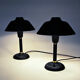 Black and classic Swedish pair of metal table lamps 1950s