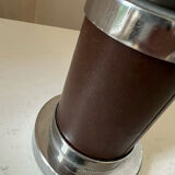 Vintage Chrome and Leatherette Lamp Base Roche Bobois 1975