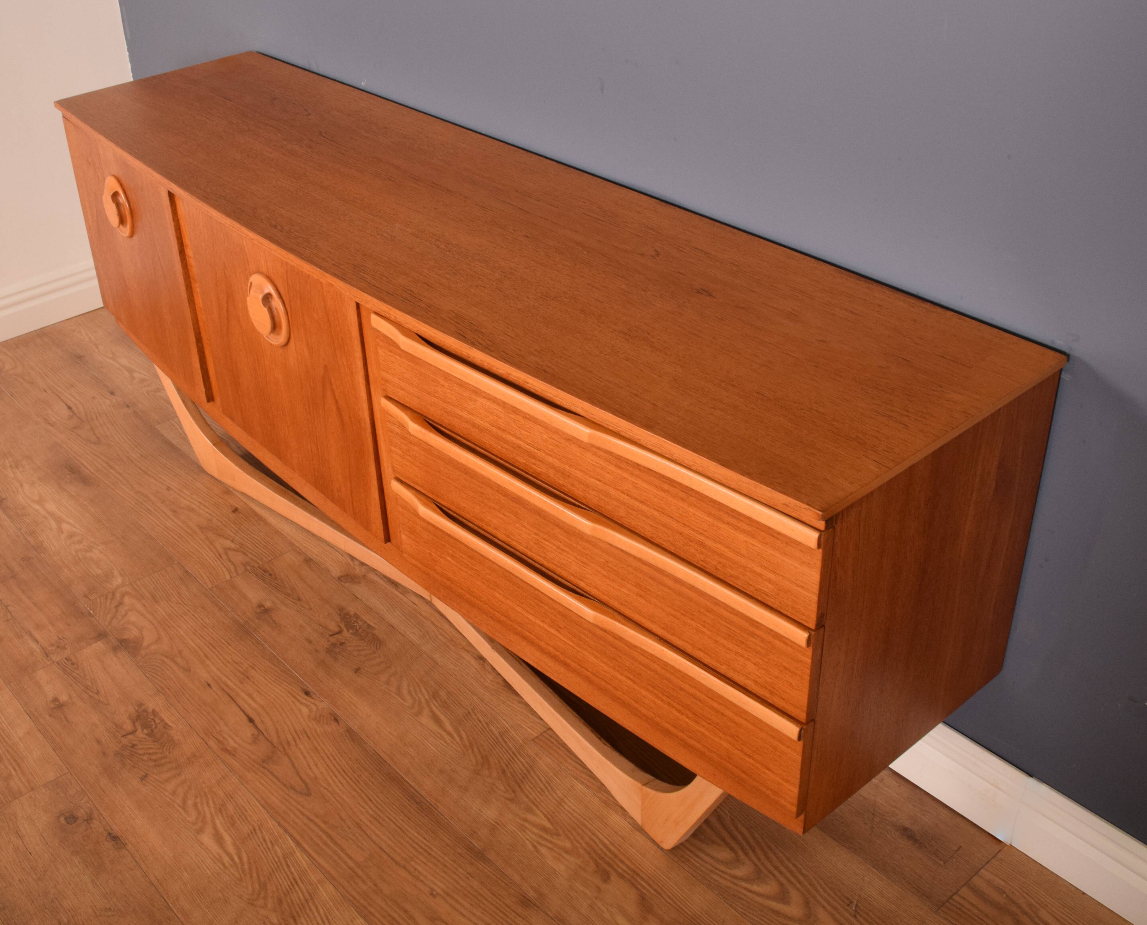 Restored Teak 1960s Retro Beautility Retro X Leg Sideboard