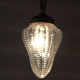 Antique Victorian pendant lamp bobeche glass copper chain suspension