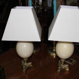 Paire de lampes, oeufs d'autruche
