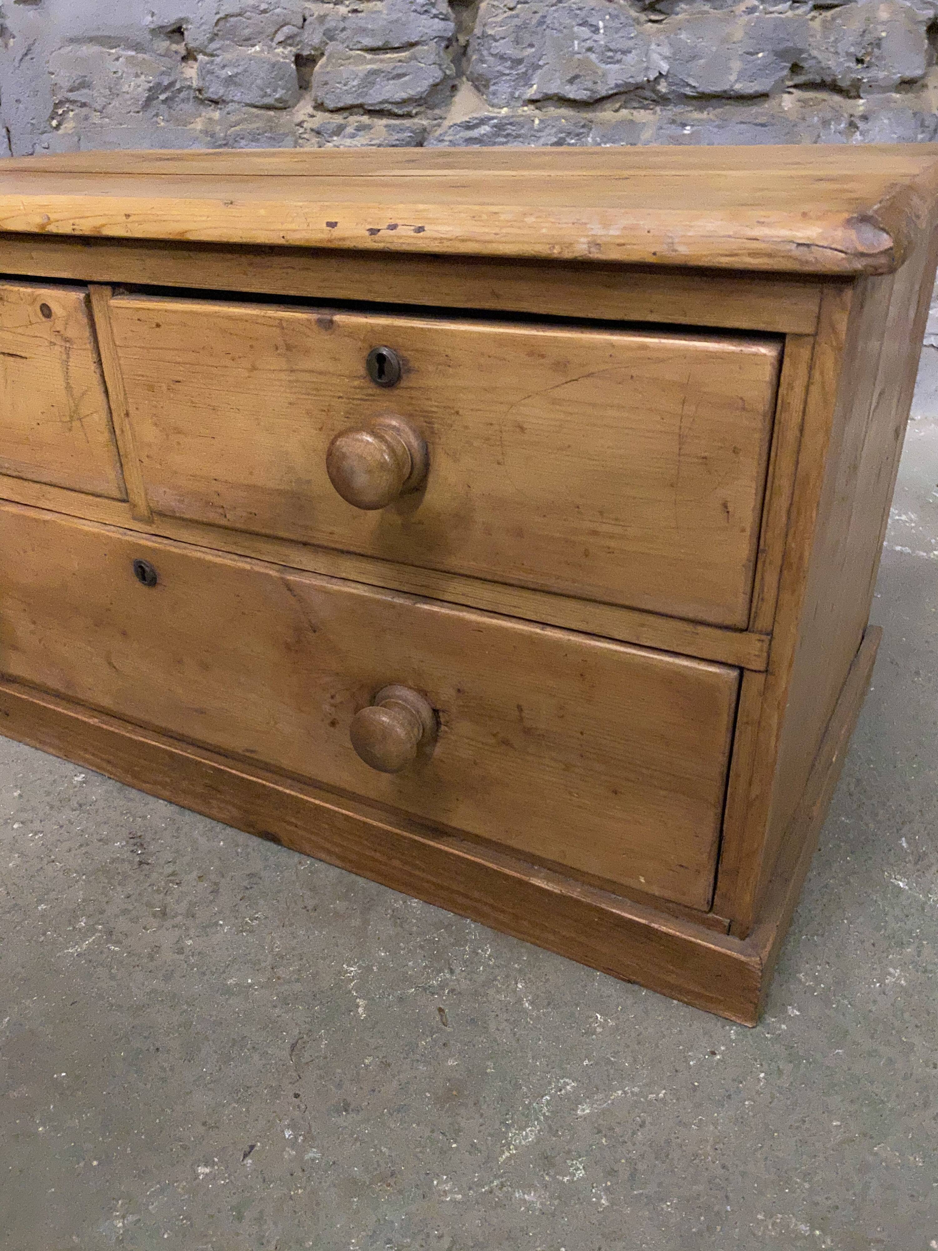 Old dresser with wooden drawers