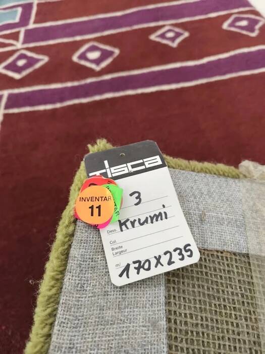 Tisca "Krumi" hand-tufted wool rug, France 1990s