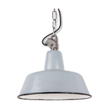 Grey industrial enamel lamp from Poland, 1960