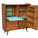 Vintage secretary cabinet with compass feet 1960