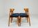 Vintage Scandinavian boucle navy blue chairs set of 4