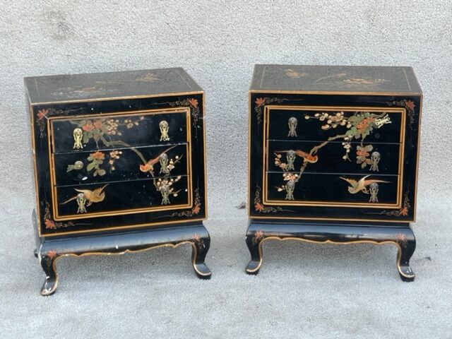 Pair of Chinese bedside tables