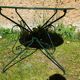 Salon de jardin ancien fer forgé 1 table 4 chaises vert wagon