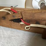 Art deco wooden lamp with photo holder