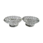 2 low crystal candlesticks
