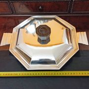 Plat Art Déco 1930 métal argenté