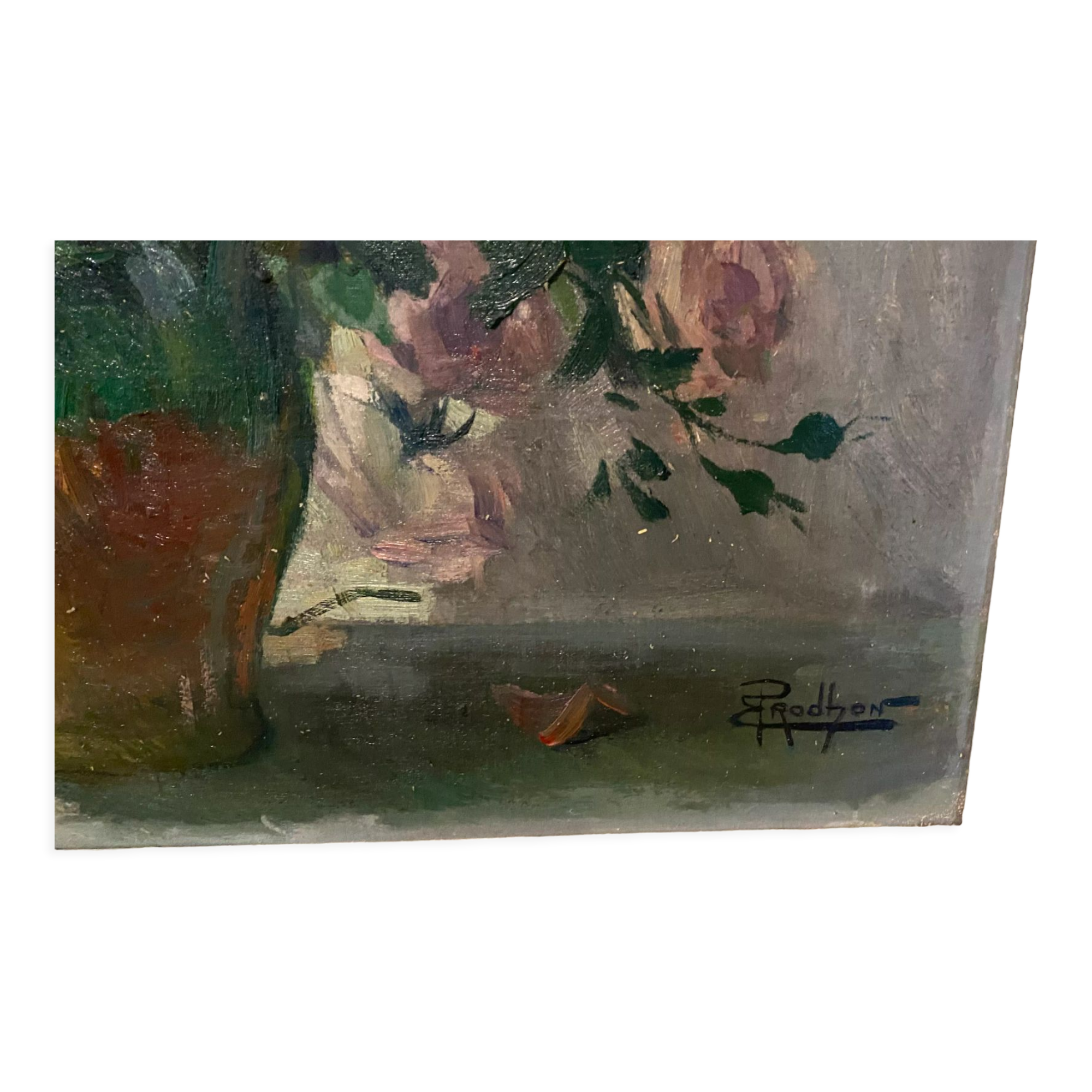 Painting 'Bouquet of roses' Emile Prodhon