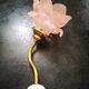 Applique ancienne tulipe pâte de verre rose porcelaine/ laiton art déco art déco 1920 n°2