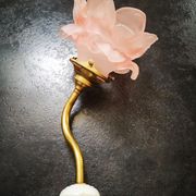 Wall lamp old tulip glass paste pink porcelain / brass art deco art deco 1920 n°2
