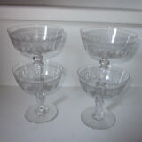 4 old champagne glasses