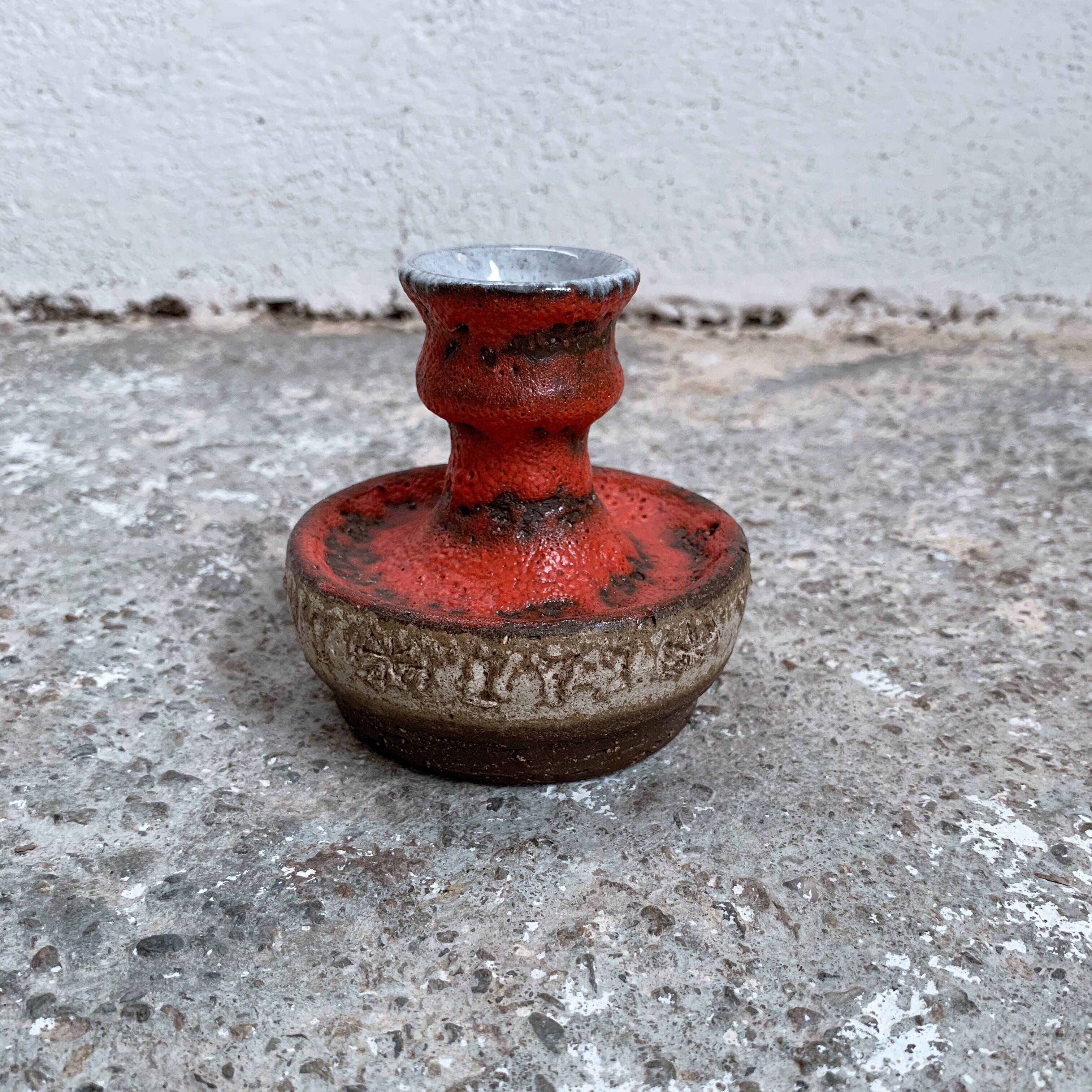 Fat Lava enamelled ceramic candlestick