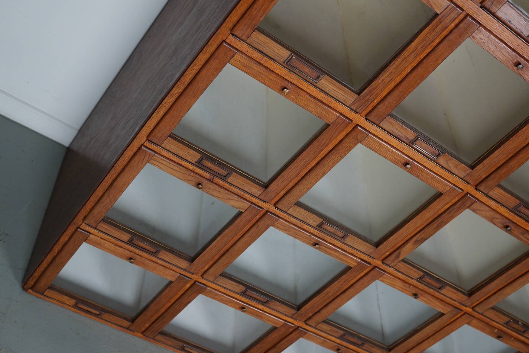 Antique Large Dutch Oak Haberdashery Shop Cabinet Folding Doors, 1920/30s