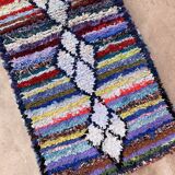 Tapis Berbère Boucherouite coloré - 80 x 189 cm