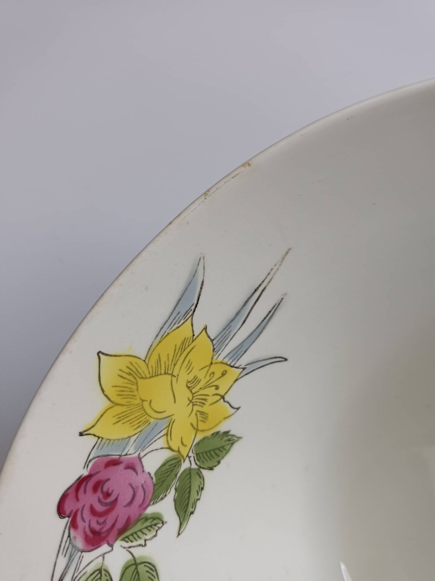 Saladier Ceranord Saint Amand vintage fleurs