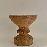 African stool / end table / bedside table in carved solid wood