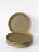 Lot de 5 assiettes plates en grès moucheté, Marron & Vert, Fabrication Arti