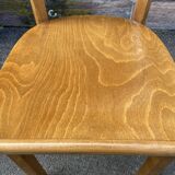 4 bistro chairs Curved wood Restaurant Paris bistro baumann 1970