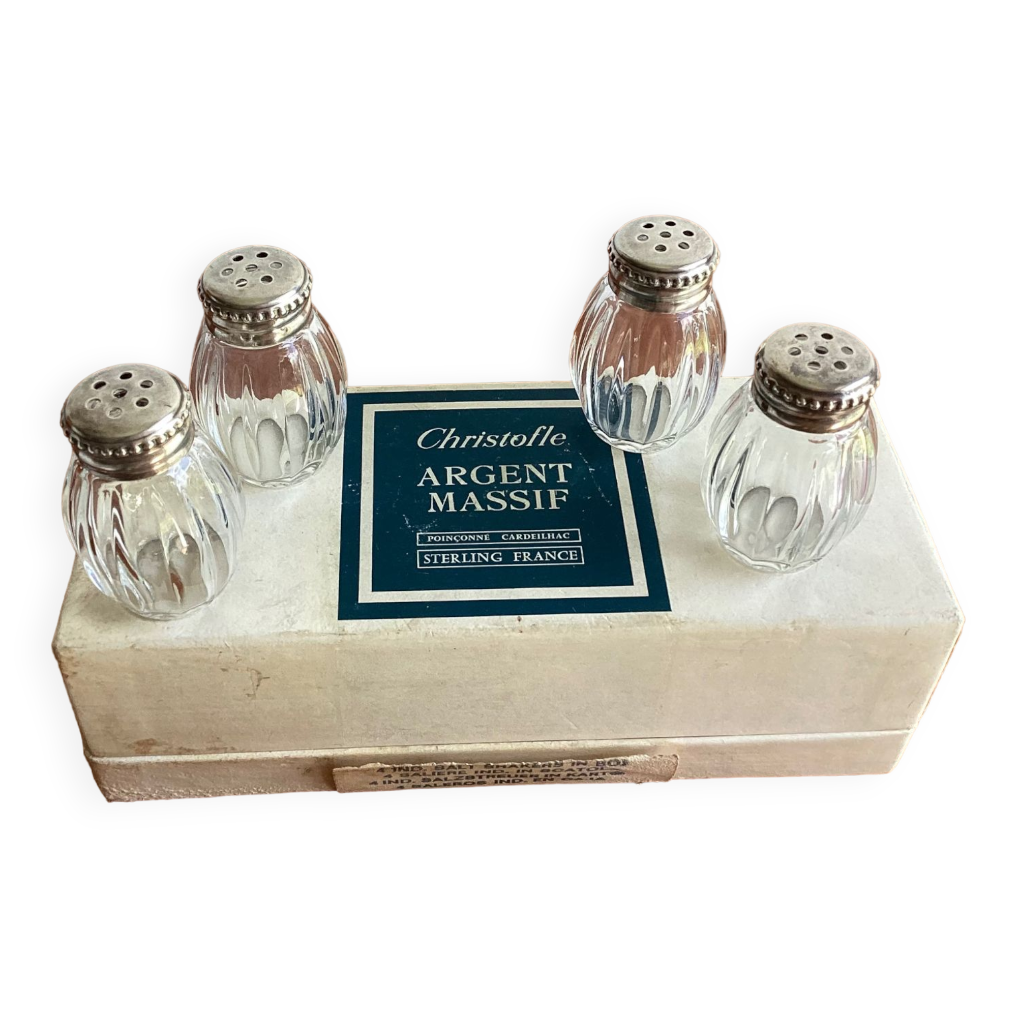 Christofle salt shakers with silver cap