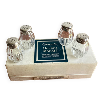 Christofle salt shakers with silver cap